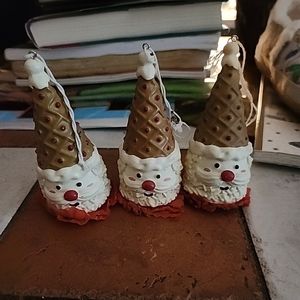 3 Ice cream cone Ornaments! Cute cute cute clown face!